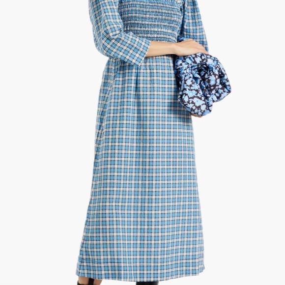 Ganni, Cotton-blend Seersucker Midi Dress, 12 - Picture 2 of 7